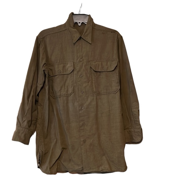 Vintage Shirts Vintage Military Wool Army Button Down Top Poshmark